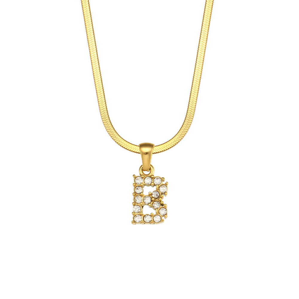 Gold Letter Pendant Necklace