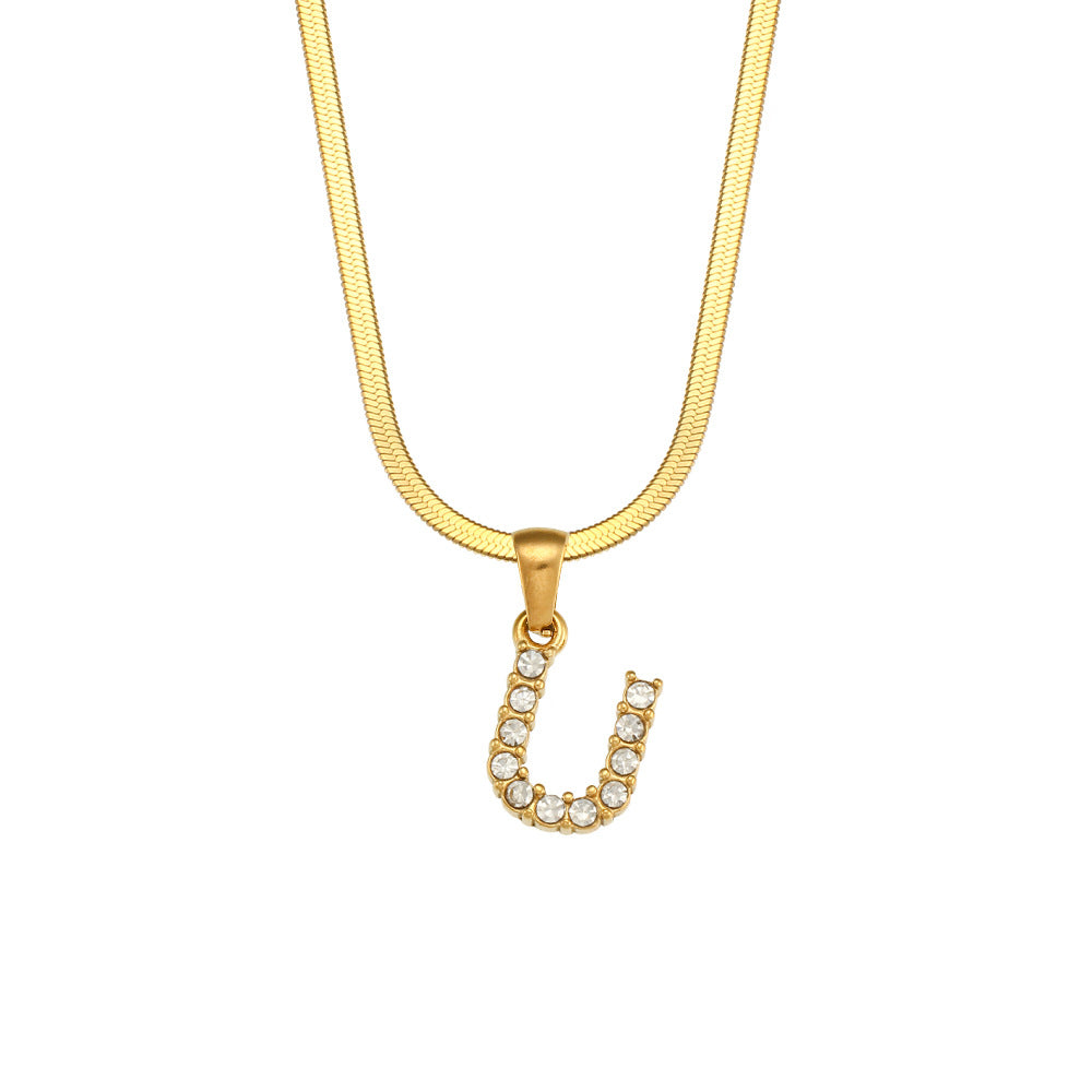 Gold Letter Pendant Necklace