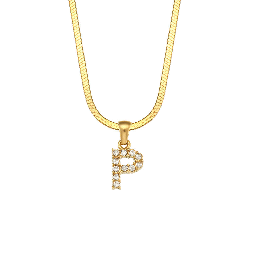 Gold Letter Pendant Necklace