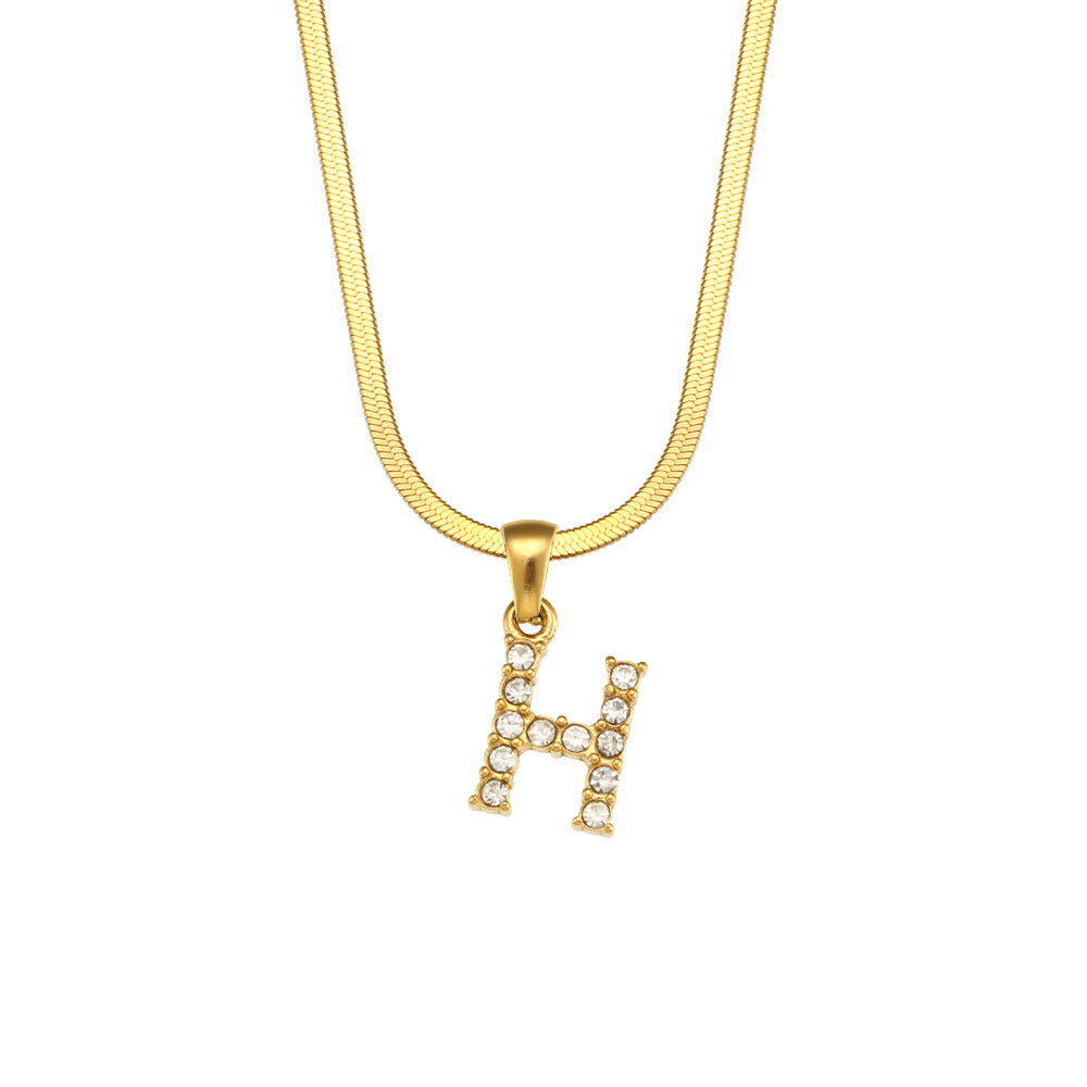 Gold Letter Pendant Necklace