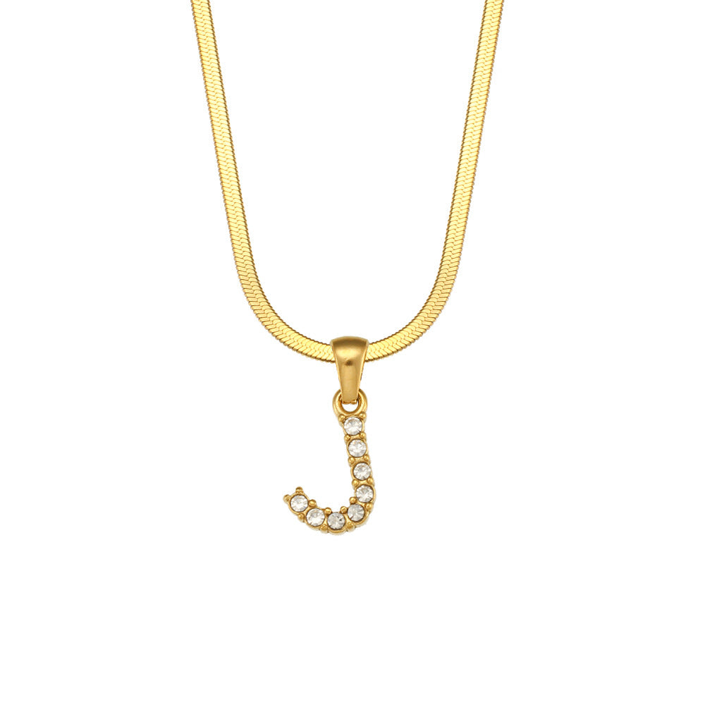 Gold Letter Pendant Necklace