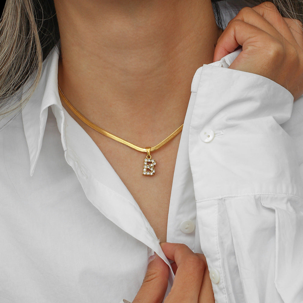 Gold Letter Pendant Necklace