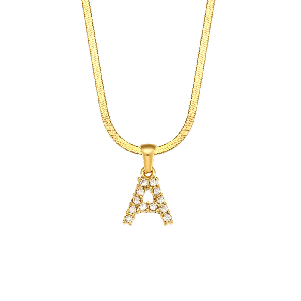 Gold Letter Pendant Necklace