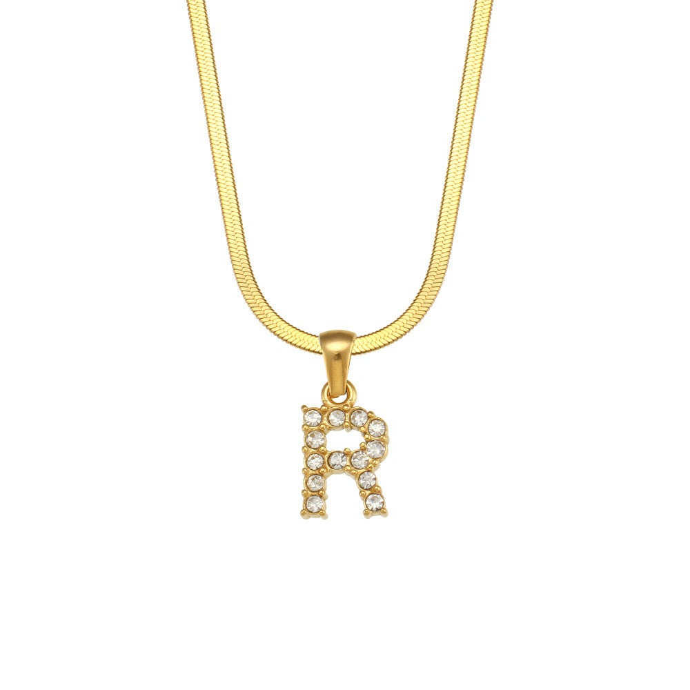 Gold Letter Pendant Necklace