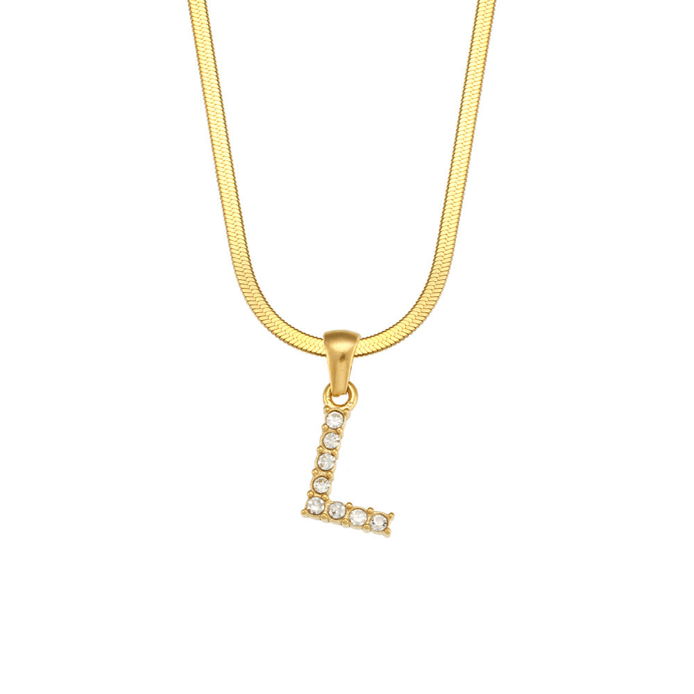 Gold Letter Pendant Necklace