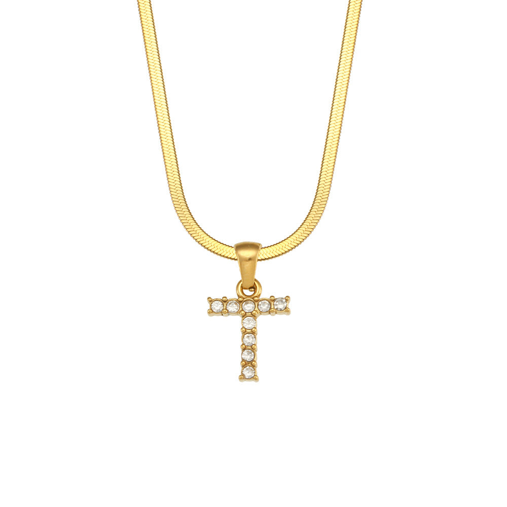 Gold Letter Pendant Necklace