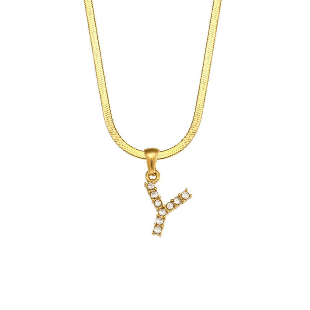 Gold Letter Pendant Necklace