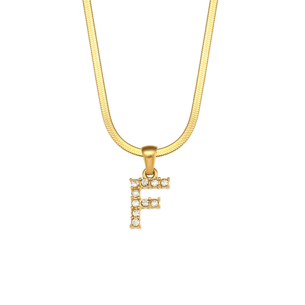 Gold Letter Pendant Necklace