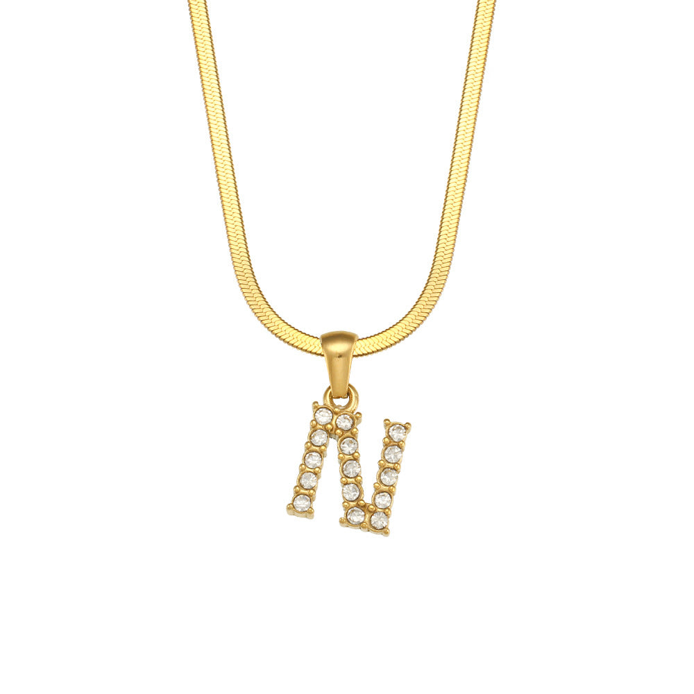 Gold Letter Pendant Necklace