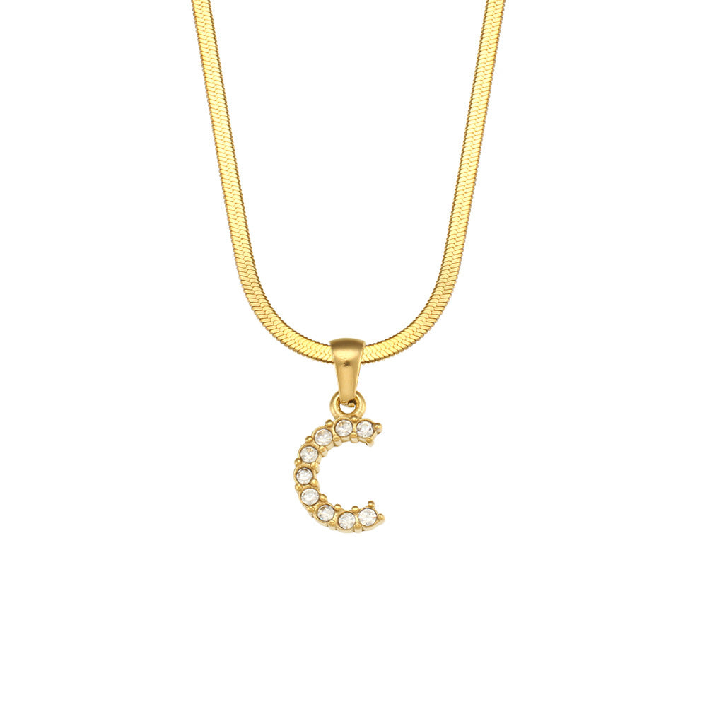 Gold Letter Pendant Necklace