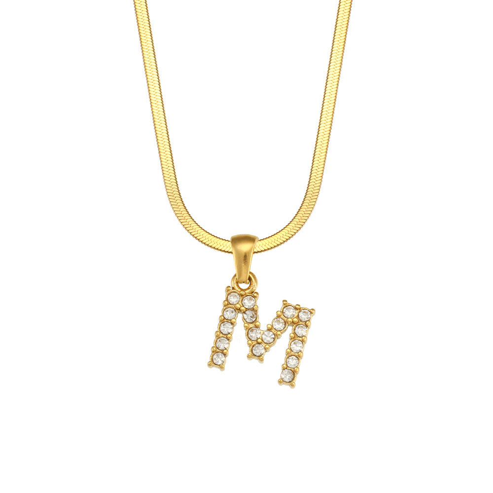 Gold Letter Pendant Necklace