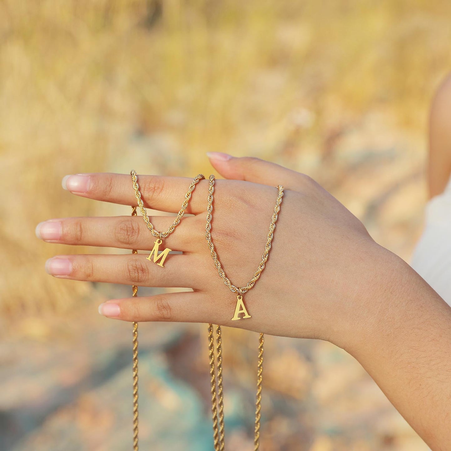 Rope Chain Letter Necklace