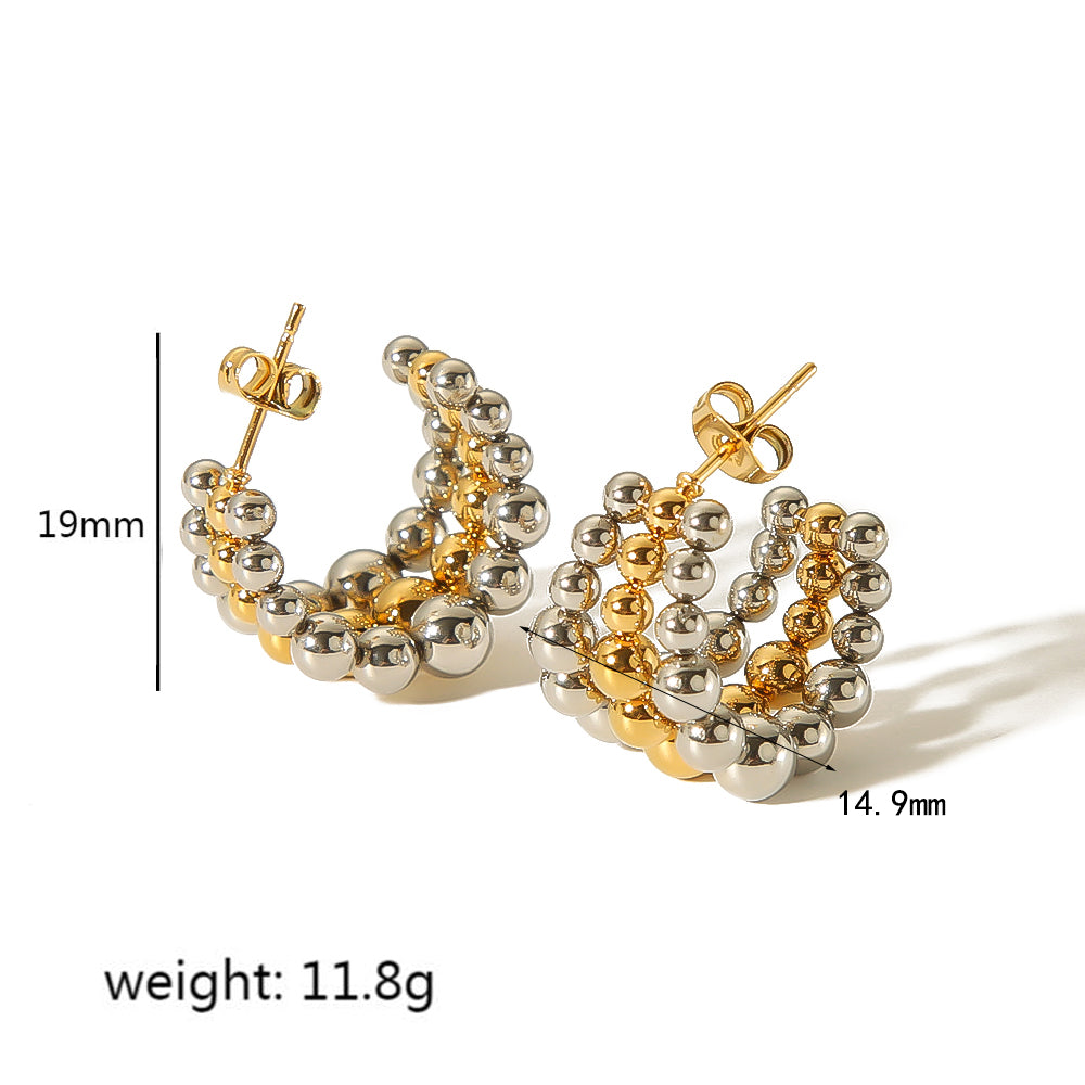 gold beaded ear stud