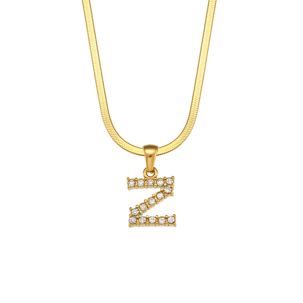 Gold Letter Pendant Necklace