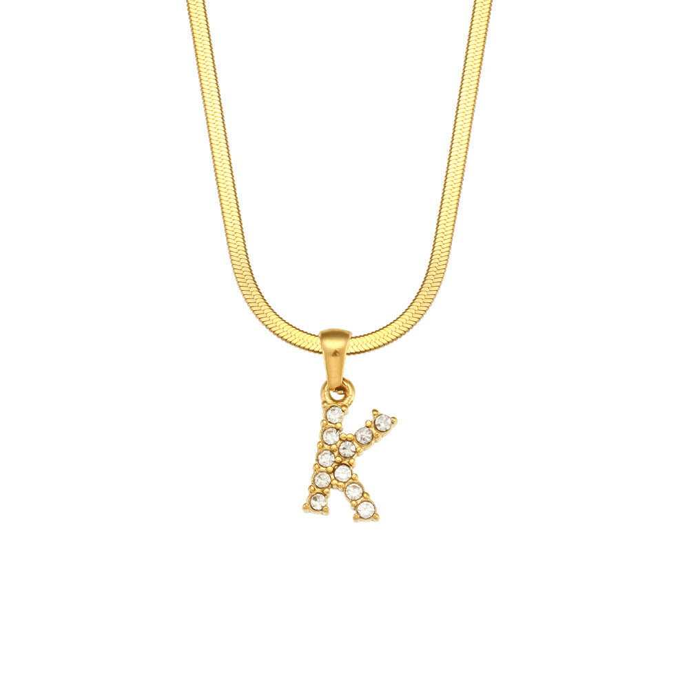 Gold Letter Pendant Necklace