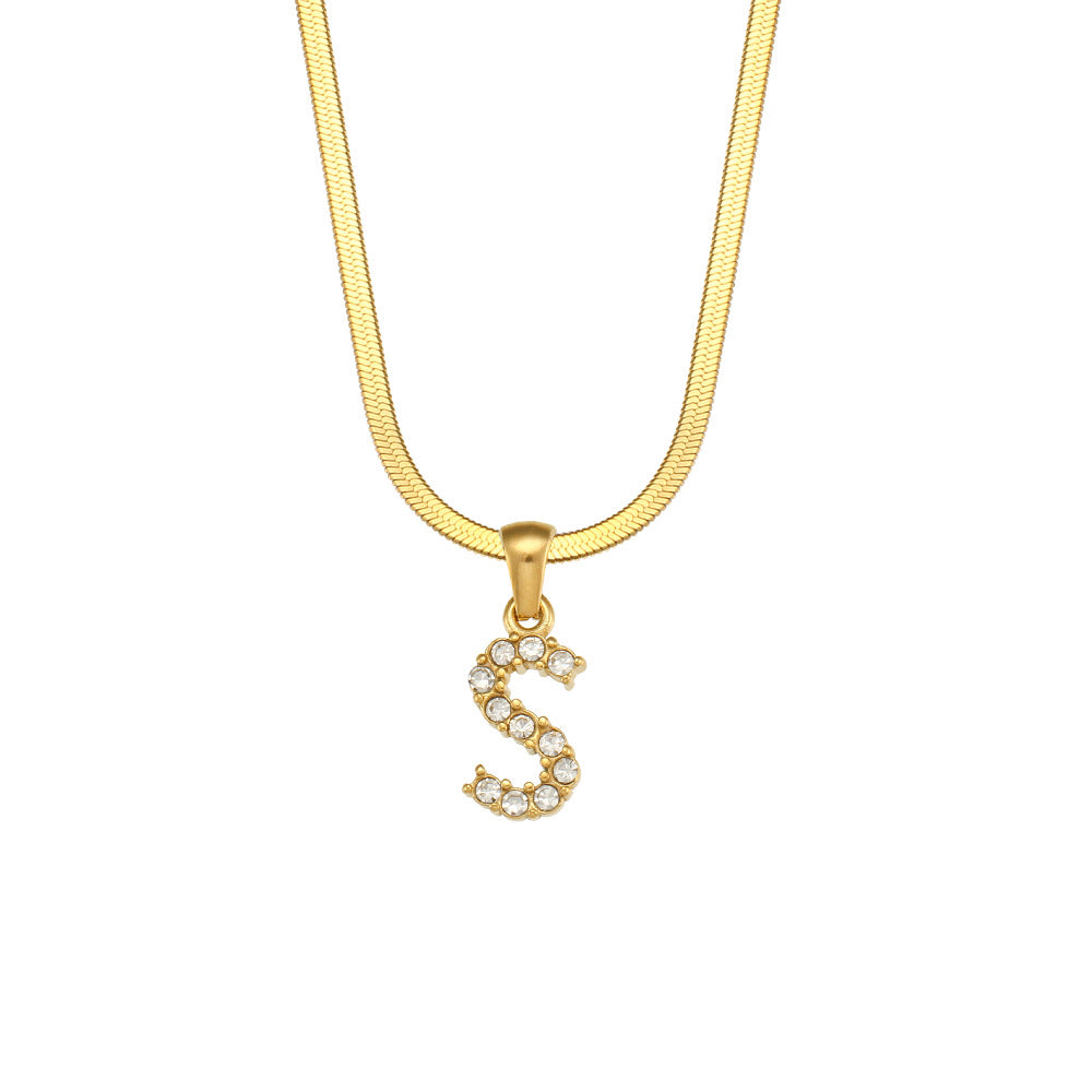 Gold Letter Pendant Necklace