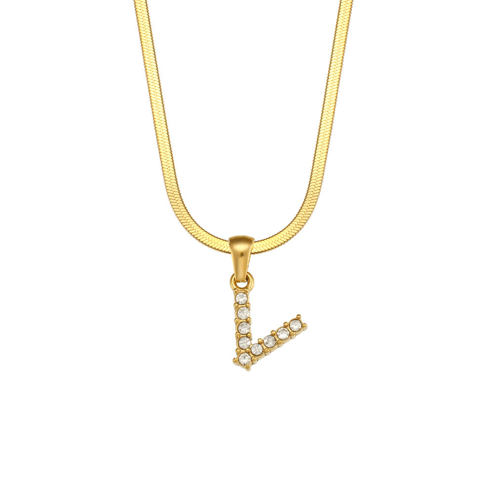 Gold Letter Pendant Necklace