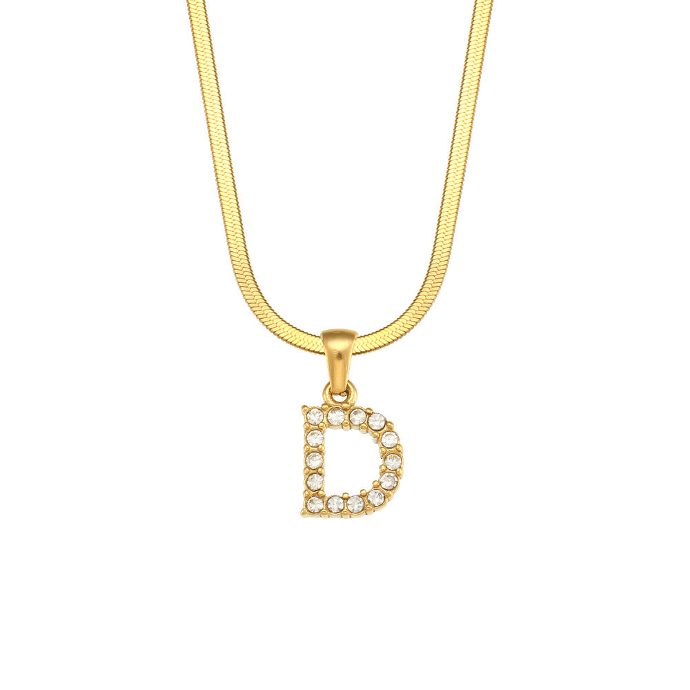 Gold Letter Pendant Necklace