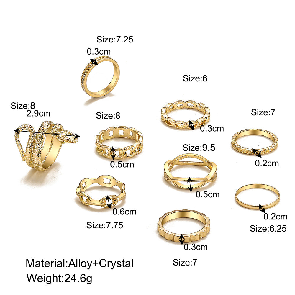 Vintage Alloy Stacked Rings