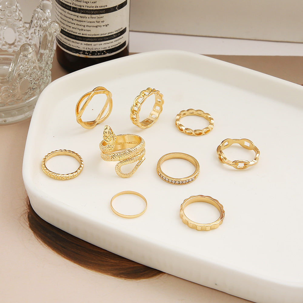 Vintage Alloy Stacked Rings