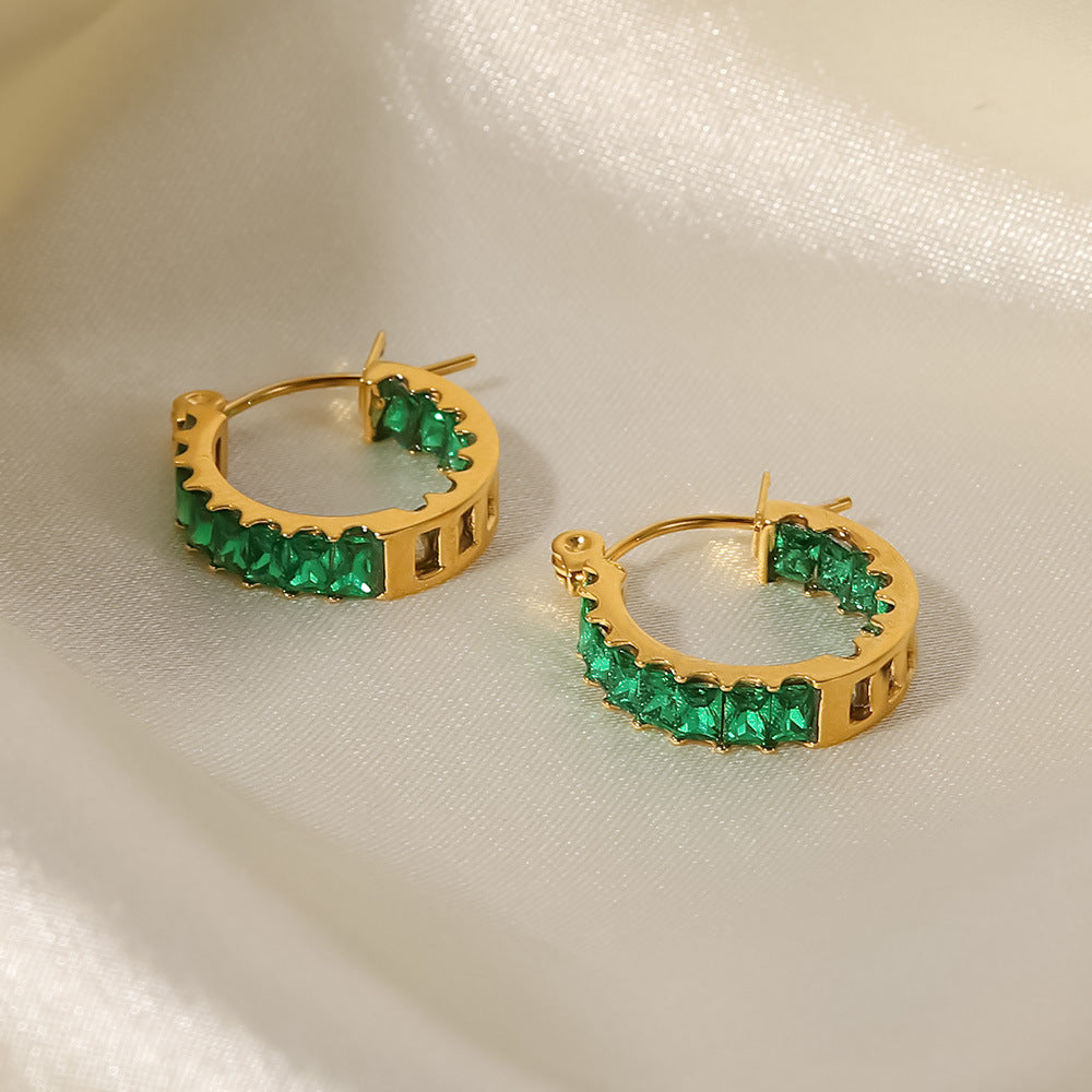 Gemstone Hoop earrings