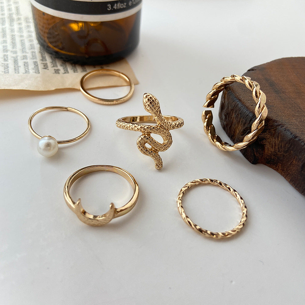 Vintage Alloy Stacked Rings