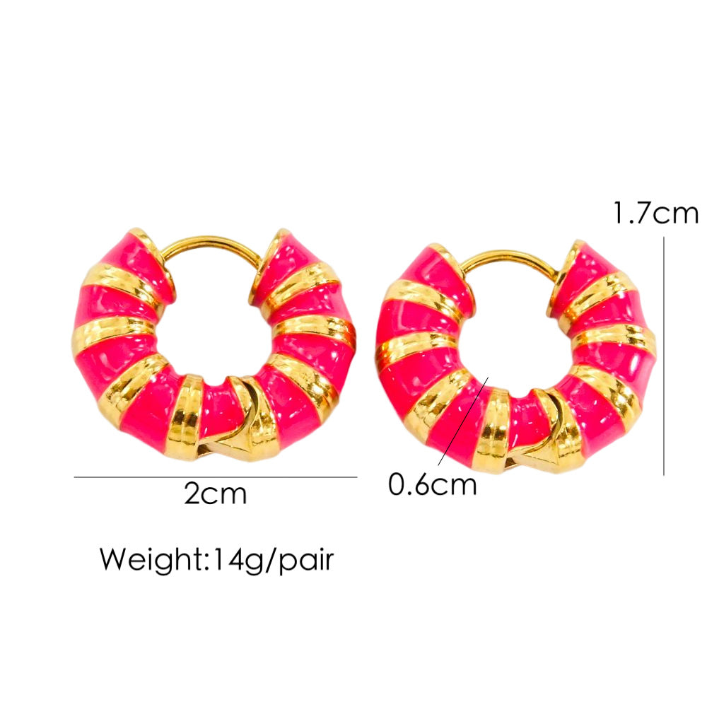 Retro Color Hoop Earrings