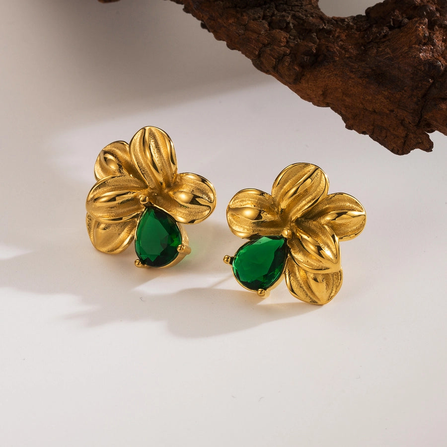 LOTUS FLOWER BOMB STUD EARRINGS