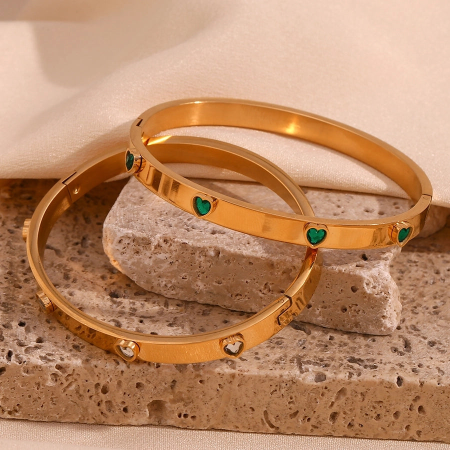 Heart stone bangles