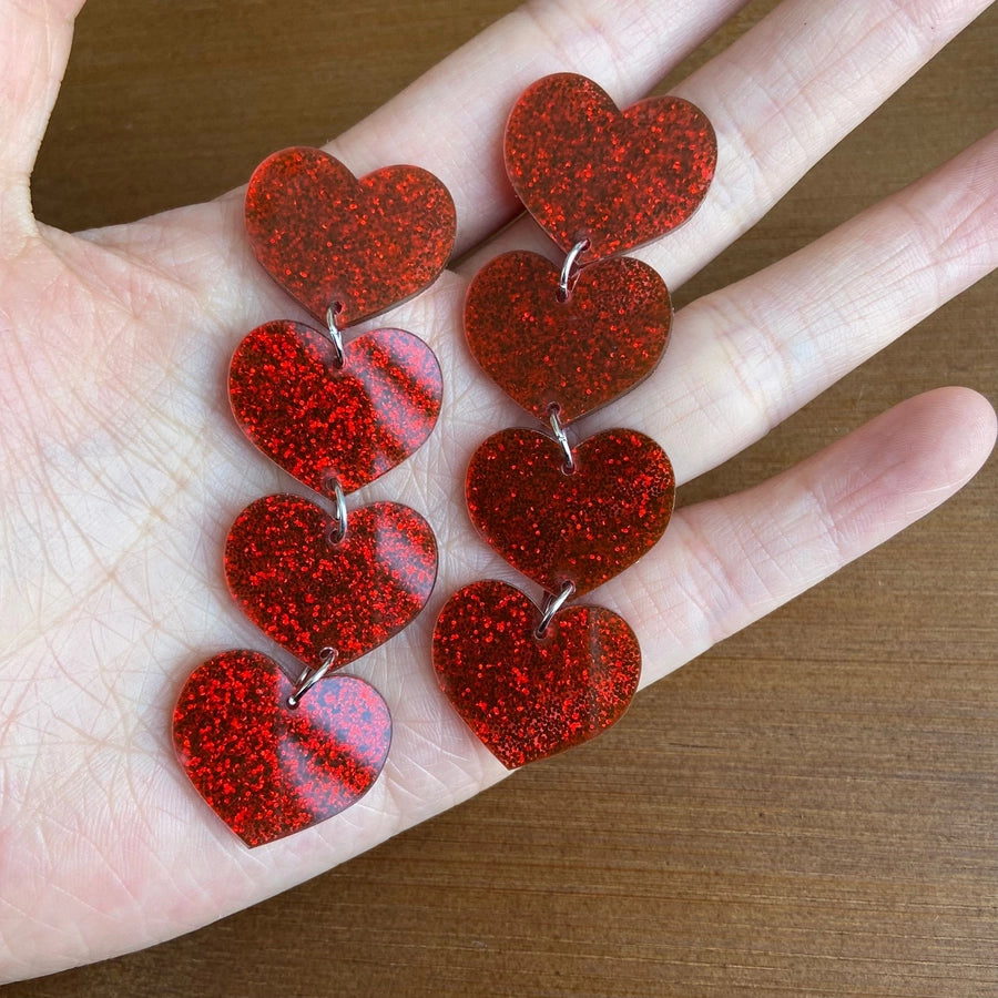 Acrylic Heart Drop Earrings