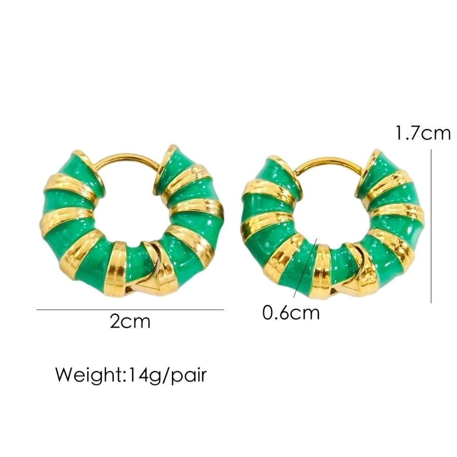 Retro Color Hoop Earrings