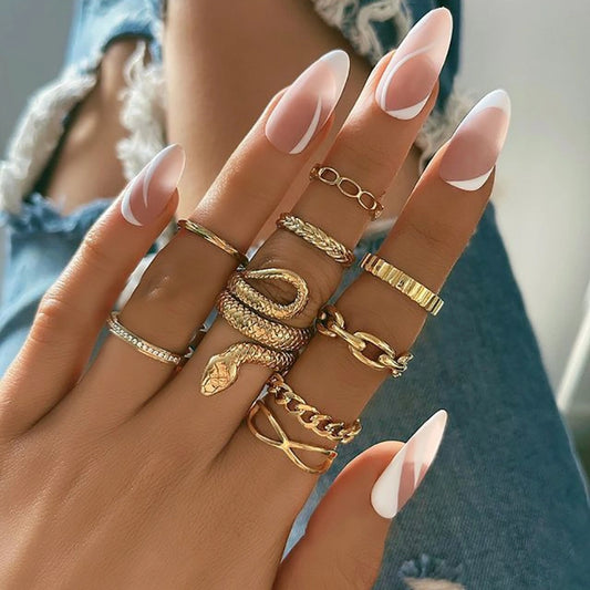 Vintage Alloy Stacked Rings