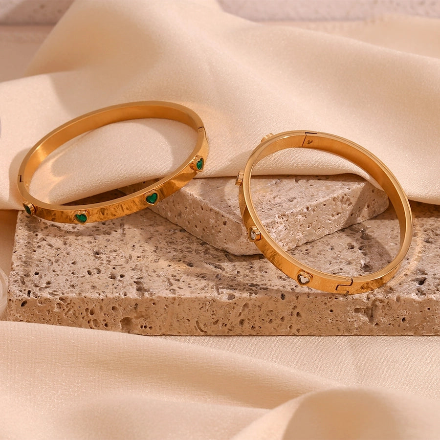 Heart stone bangles