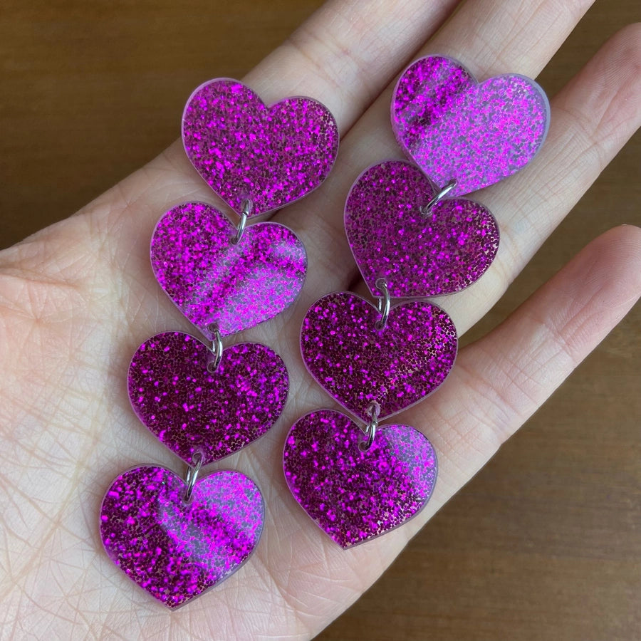 Acrylic Heart Drop Earrings