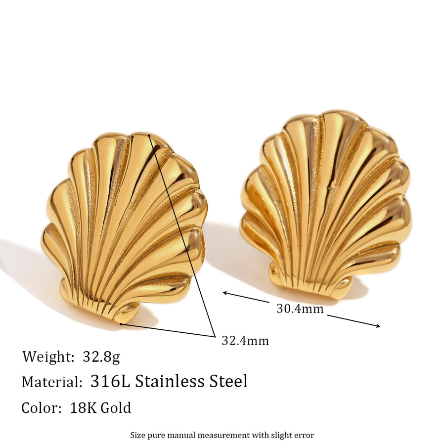 Sea Shell by the Sea Shore stud