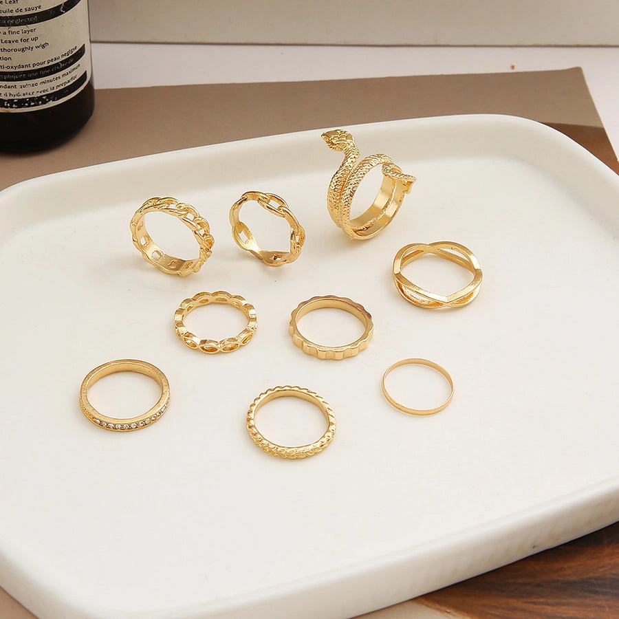 Vintage Alloy Stacked Rings