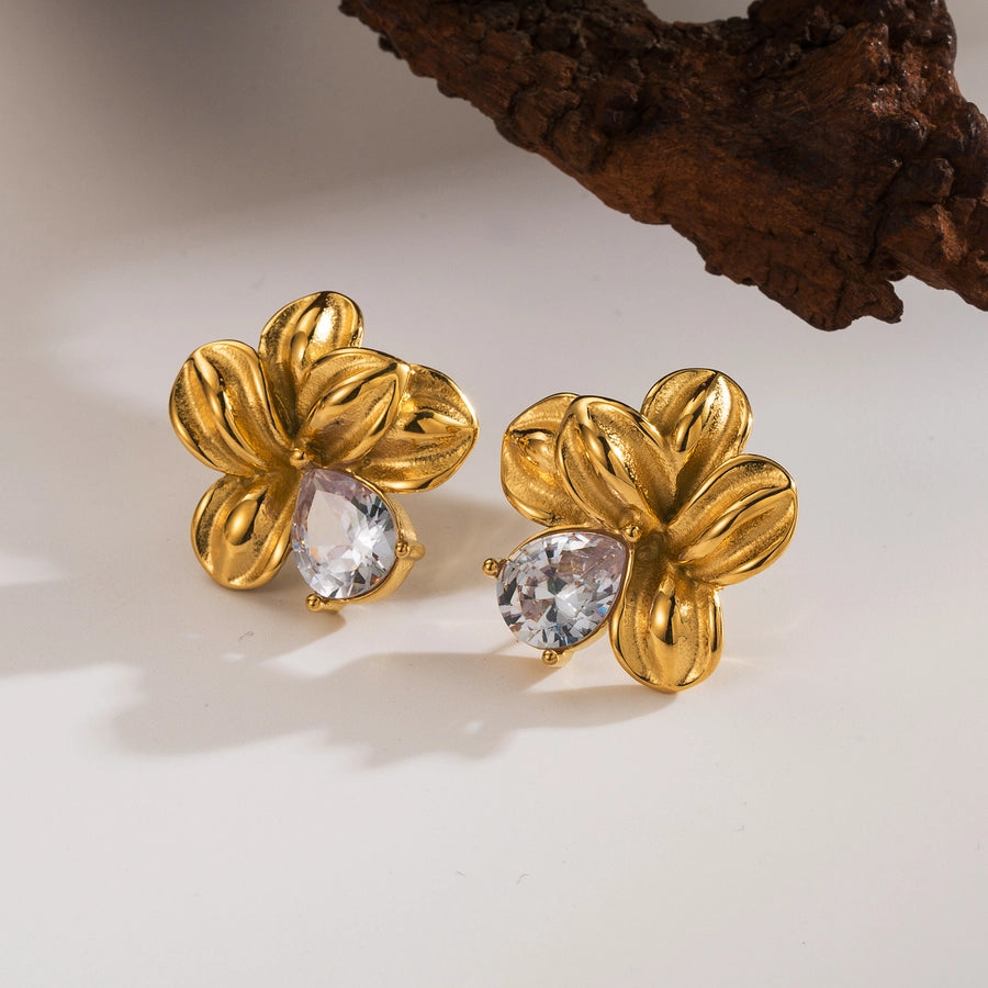 LOTUS FLOWER BOMB STUD EARRINGS