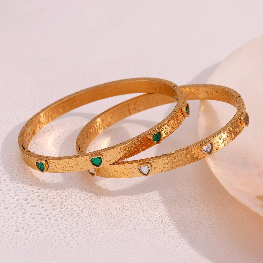 Heart stone bangles