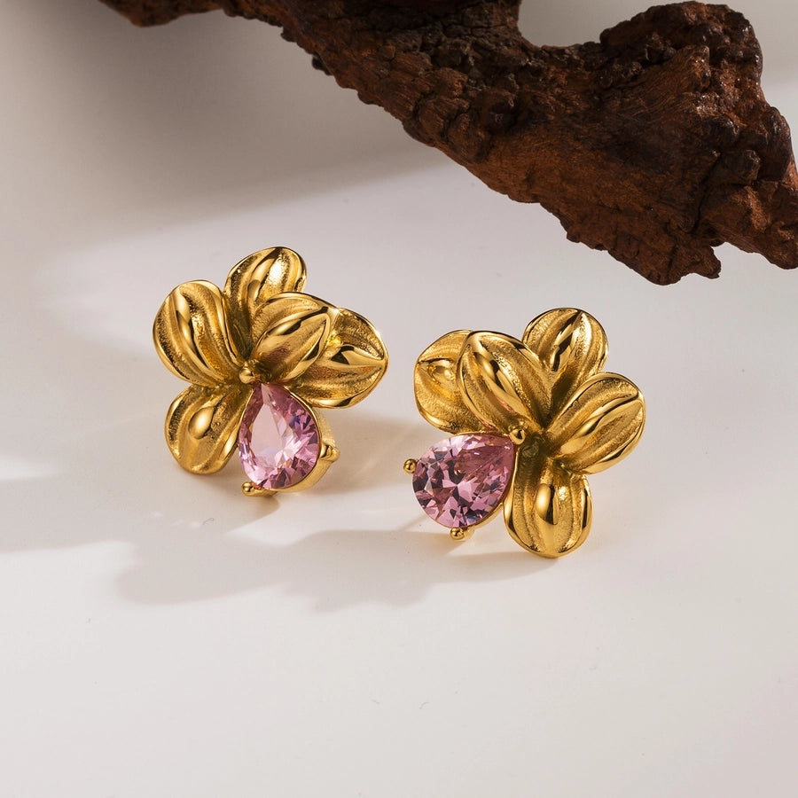 LOTUS FLOWER BOMB STUD EARRINGS