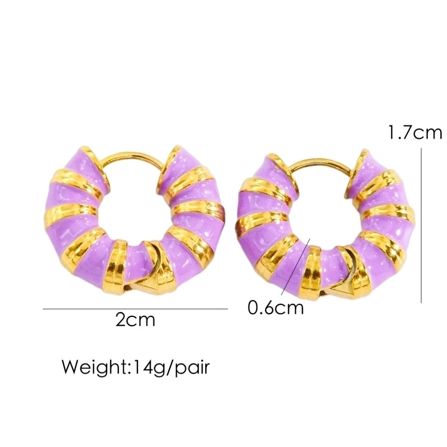 Retro Color Hoop Earrings