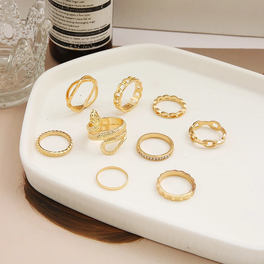 Vintage Alloy Stacked Rings