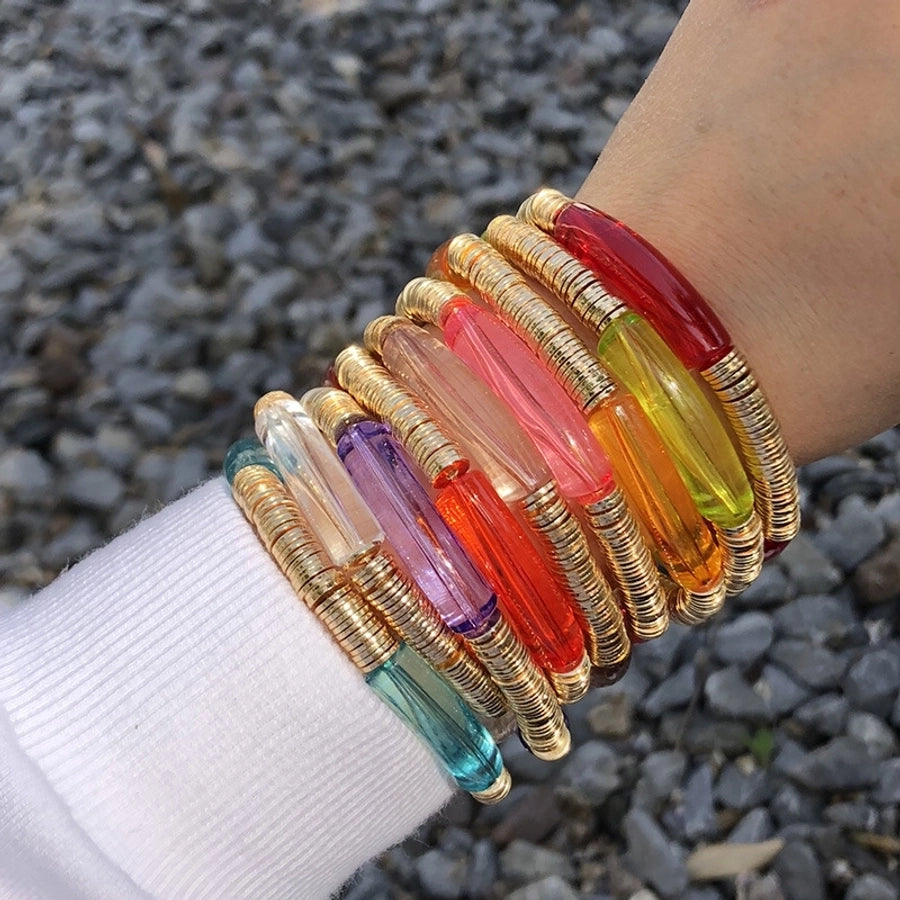 Acrylic metal bracelets